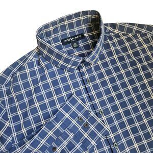Mizzen + Main Men Leeward Dress Shirt SZ X-Large Trim No Tuck Long Sleeve Preppy